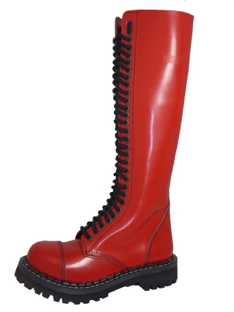 Glany STEADY'S czerwone 30 dziurek skóra