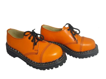 Glany STEADY'S pomarańczowe 3 dziurki półbuty skóra (1)