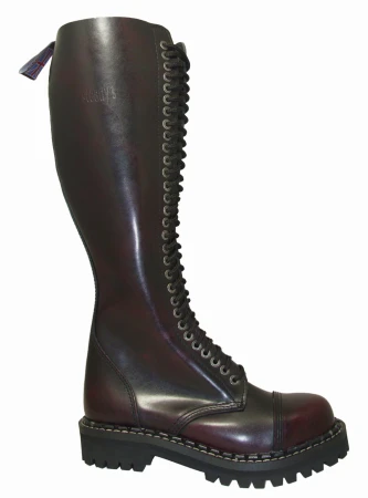 Glany STEADY'S przecierane na bordowo 30 dziurek skóra