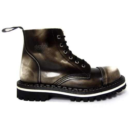 Przejdź do produktu Glany Steady's 6 dziurek przecierane na biało pas