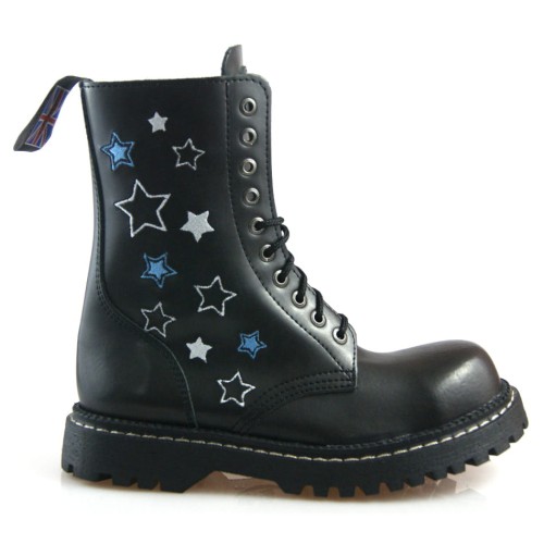 Przejdź do produktu Glany Steady's 10 dziurek czarne haft gwiazdy