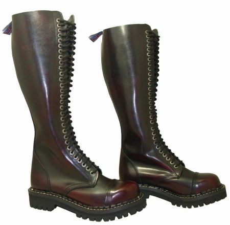 Glany STEADY'S przecierane na bordowo 30 dziurek skóra