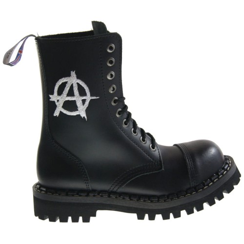 Przejdź do produktu Glany Steady's 10 dziurek czarne haft Anarchy