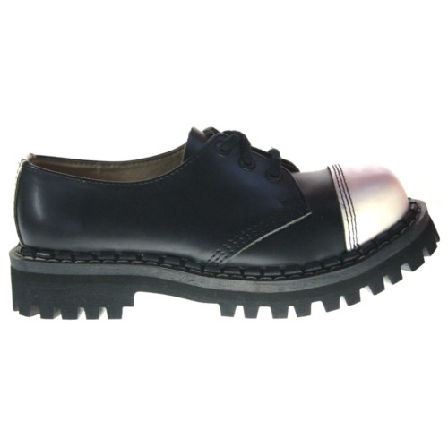 Przejdź do produktu Glany Steady's 3 dziurki półbuty czarny z białym noskiem 