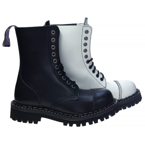 Przejdź do produktu Glany Steady's 10 oczkowe biało czarne