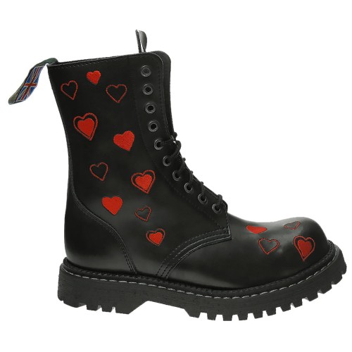 Przejdź do produktu Glany Steady's 10 dziurek czarne haft serca