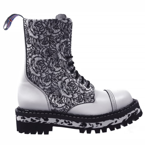 Przejdź do produktu Glany Steady's 10 dziurek biała róża