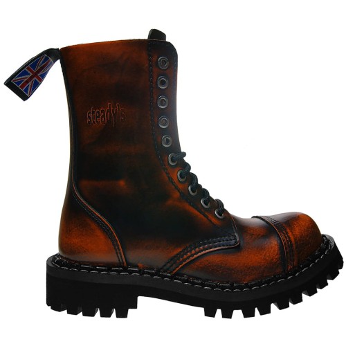 Przejdź do produktu Glany Steady's 10 dziurek przecierane na pomarańczowo