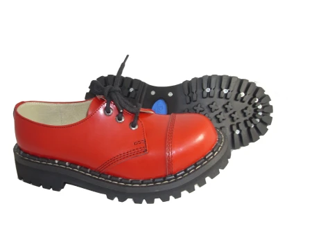 Glany STEADY'S czerwone 3 dziurki półbuty skóra (2)