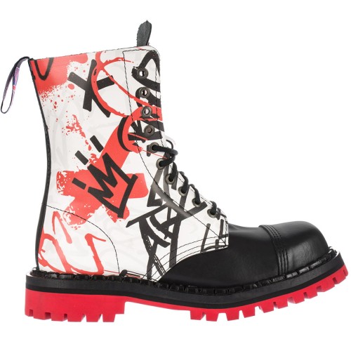 Przejdź do produktu Glany Steady's 10 dziurek RED graffiti