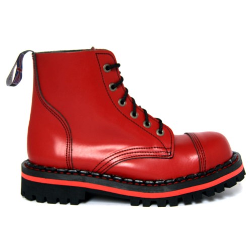 Przejdź do produktu Glany Steady's 6 dziurek czerwone pas