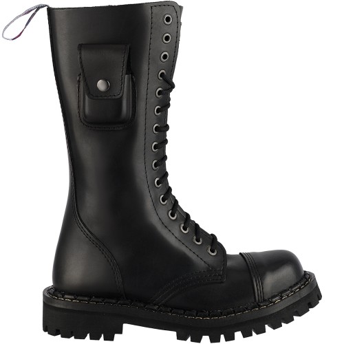 Przejdź do produktu Glany Steady's 15 dziurek czarne z małą kieszenią