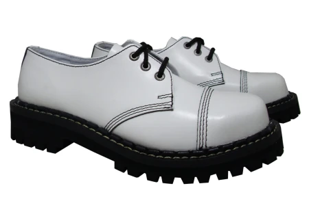 Glany STEADY'S białe 3 dziurki półbuty skóra (3)