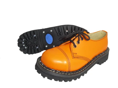 Glany STEADY'S pomarańczowe 3 dziurki półbuty skóra (2)