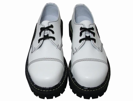 Glany STEADY'S białe 3 dziurki półbuty skóra (2)