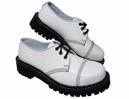 Glany STEADY'S białe 3 dziurki półbuty skóra (1)