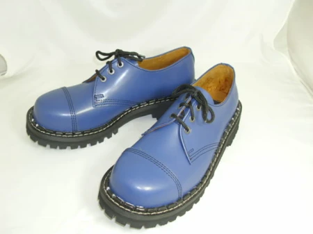 Glany STEADY'S niebieskie 3 dziurki półbuty skóra (2)