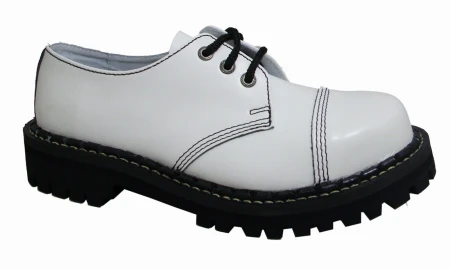 Glany STEADY'S białe 3 dziurki półbuty skóra