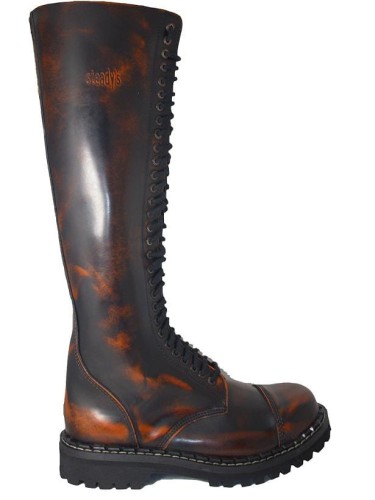 Przejdź do produktu Glany STEADY'S przecierane na pomarańczowo 30 dziurek skóra