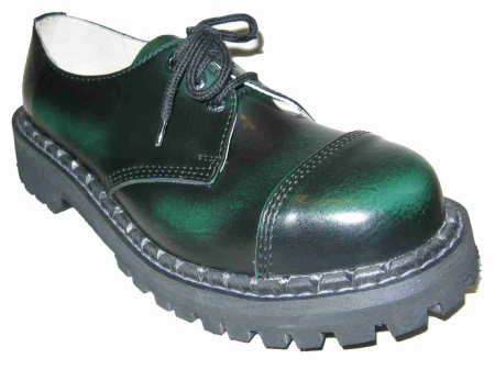 Glany STEADY'S przecierane na zielono 3 dziurki półbuty skóra (1)