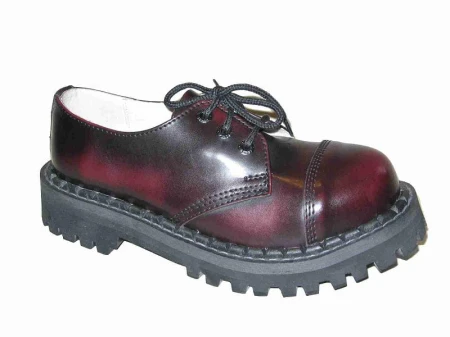 Glany STEADY'S przecierane na bordowo 3 dziurki półbuty skóra (2)