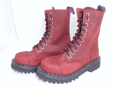 Glany Steady's czerwone 10 dziurek skóra nubuk crazy horse (2)