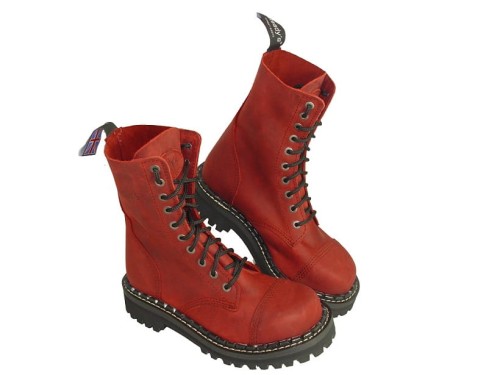 Przejdź do produktu Glany Steady's CZERWONE 10 oczek skóra typu NUBUK crazy horse