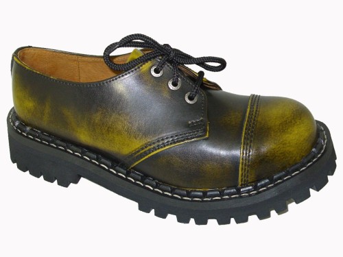 Przejdź do produktu Glany Steady's 3 dziurki półbuty przecierane na żółto