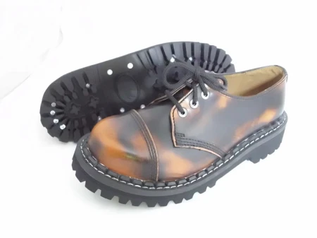 Glany STEADY'S przecierane na pomarańczowo 3 dziurki półbuty skóra (2)